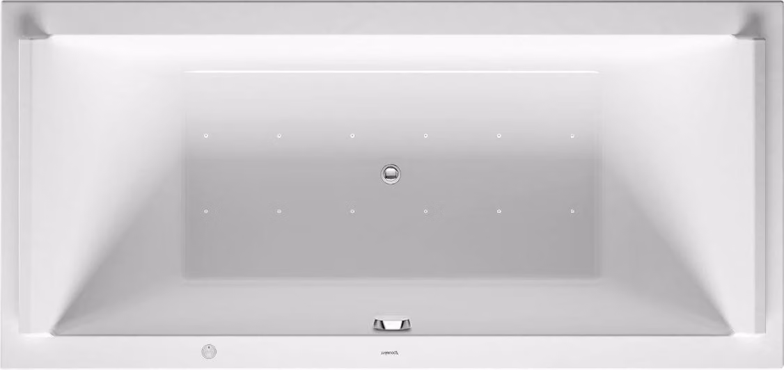 Duravit Starck Bains à remous, à encastrer, double dos inclinés, bâti-support, vidage et trop-plein chromés, Air-System, 1900x900mm, 760340000AS0000, 760340000AS0000