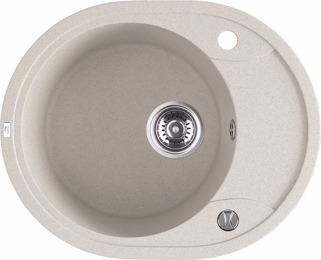 Lavello di design in granito a 1 vasca con scarico corto Beige