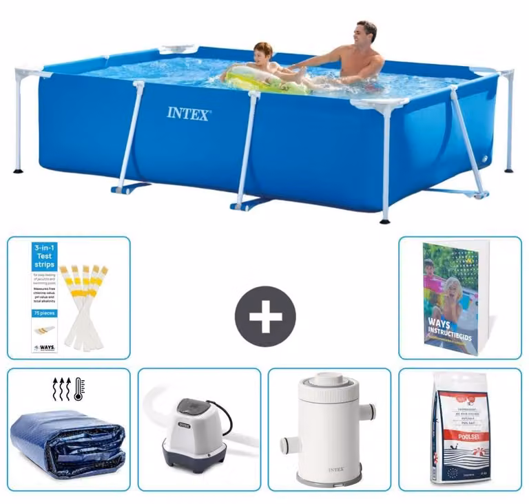 Piscina fuori terra rettangolare - 260x160x65 cm - composta da 5 elementi, modello S155