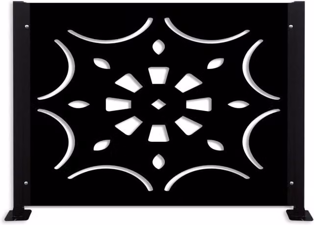 Ringhiera rettangolare Signorbit in PVC rivestito nero opaco L: 118 cm, H: 90 cm
