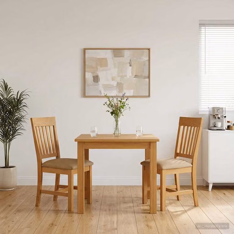 Set di 2 sedie da pranzo moderne vidaXL in legno di quercia massello beige
