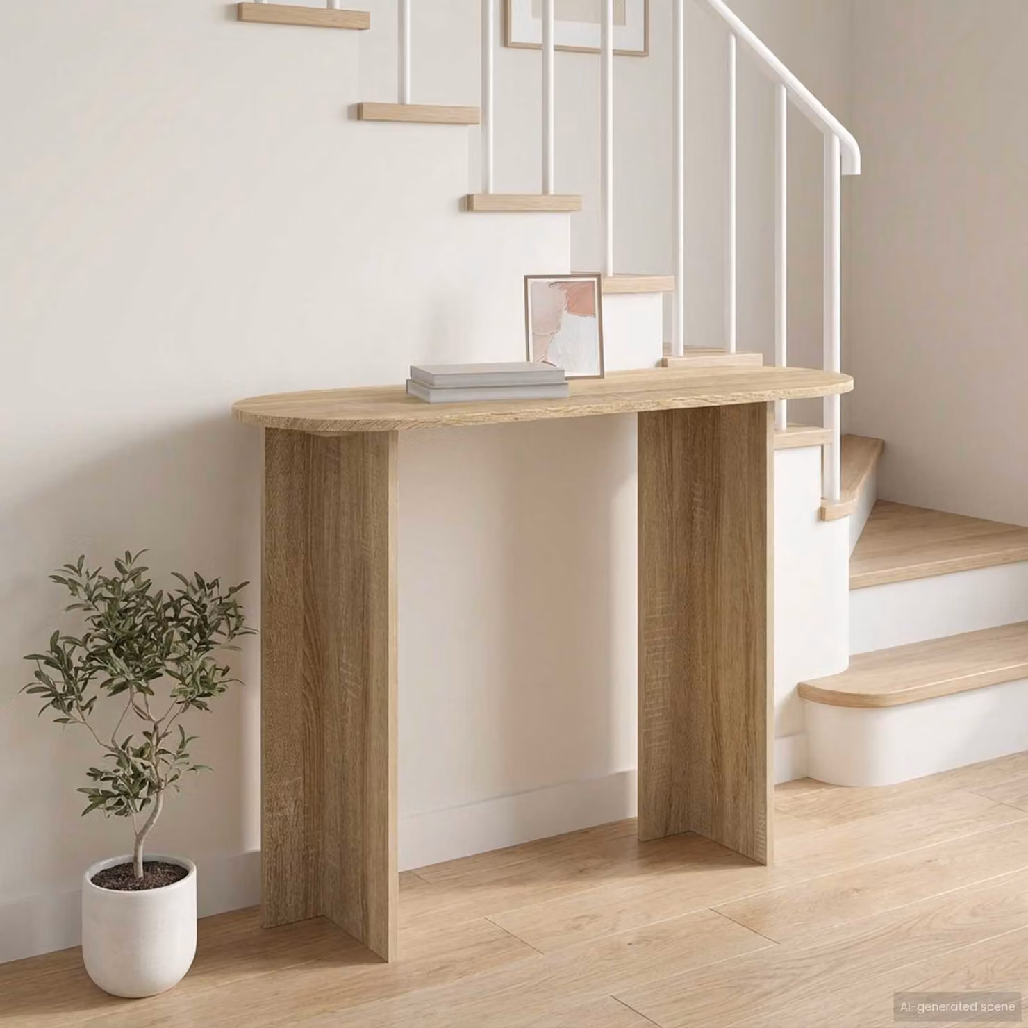 vidaXL Tavolo consolle moderno in rovere color marrone L: 100 cm, P: 39,5 cm, H: 75 cm
