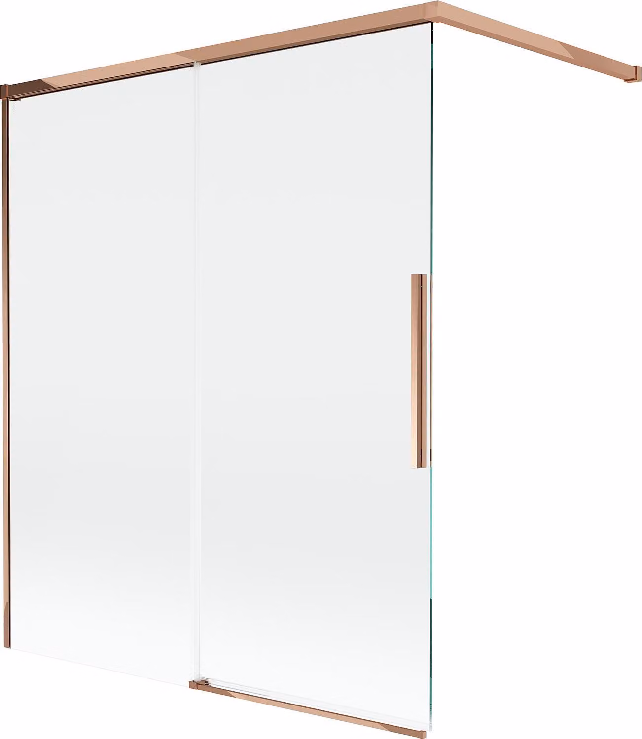 Mexen Rox paravento da doccia a 2 ante scorrevoli 140 x 150 cm, trasparente, oro rosa - 8C9-140-003-60-00