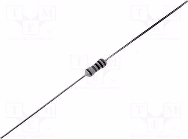 Resistenza: film metallico; per montaggio su circuito stampato; 10 kOhm; 0,6 W; ±1%; 2,5 x 6,8 mm; 50 ppm/°C; codice prodotto: MF006FF1002A50