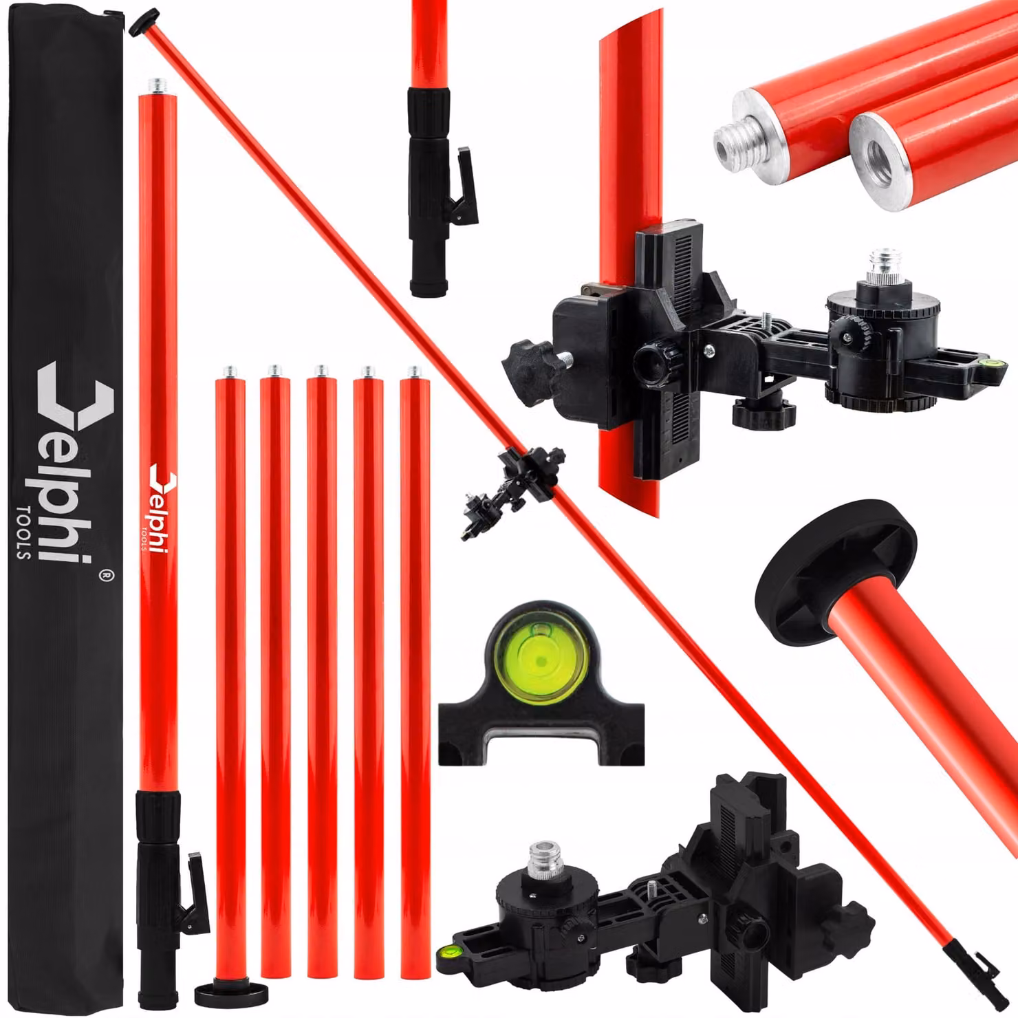 Asta di livellamento laser da 420 cm, colonna per stativo di livellamento, livella a bolla