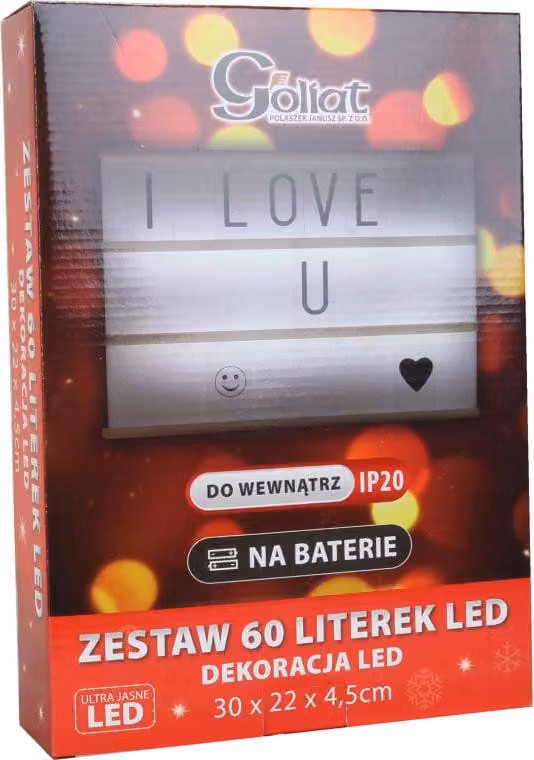 Set di decorazioni a LED di 60 lettere con batterie