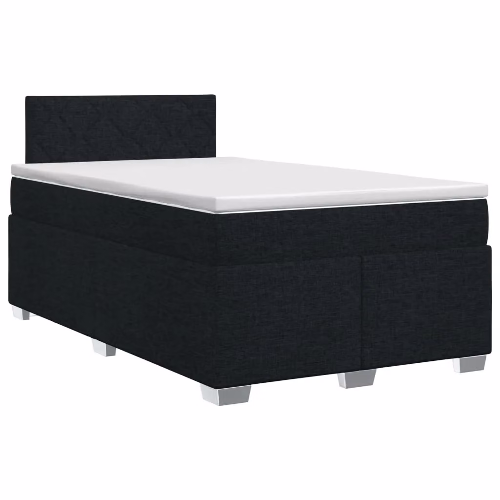 Letto box spring con materasso ibrido vidaXL in tessuto nero L 120 x P 200 cm – 2