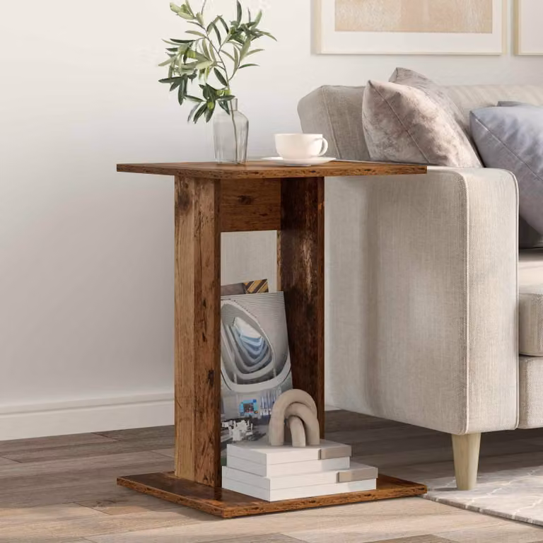 vidaXL Tavolo laterale moderno in legno marrone L/P/H: 45 x 40 x 62,5 cm