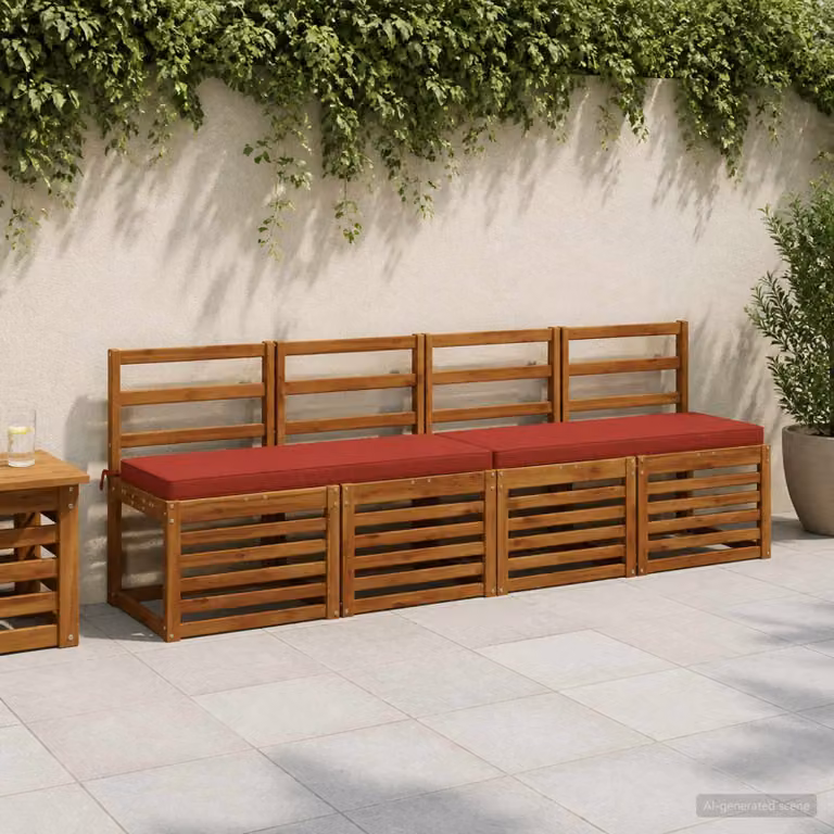 Cuscino per panchina vidaXL VUGHT rosso in poliestere con rivestimento rimovibile e resistente ai raggi UV