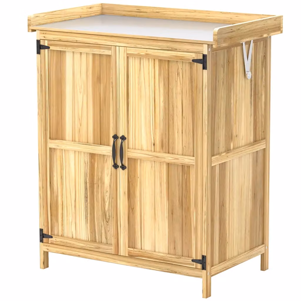 Casetta da giardino Minimal in legno marrone con 2 porte L: 74 cm, P: 43 cm, H: 88 cm