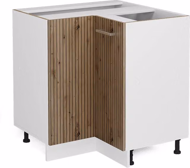 Mobile ad angolo per cucina Vicco R-Line in rovere e bianco con ante a soffietto L: 75.6 cm, H: 81.6 cm, P: 46.0 cm