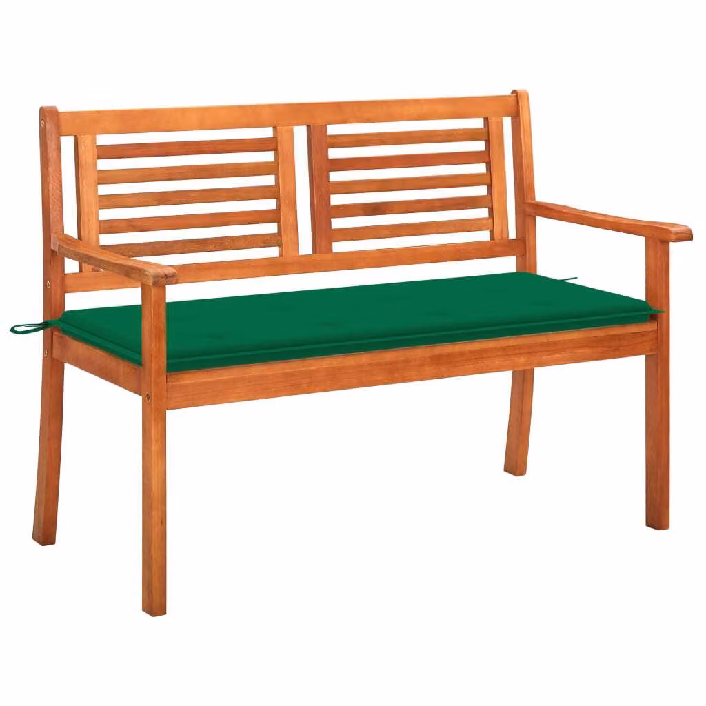 vidaXL Panca da giardino a 2 posti con cuscino 120 cm in legno massiccio di eucalipto