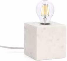 Lampada da tavolo Bizzotto MANDLA Bianco in pietra, 1 luce, 25 W, E27, L/P/H: 12 x 12 x 25 cm