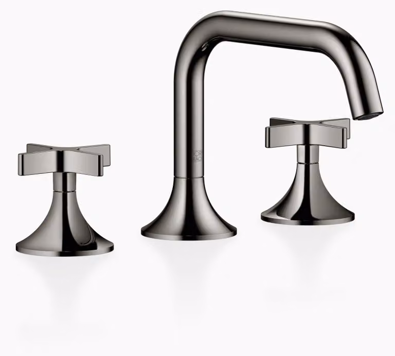 Dornbracht VAIA Mélangeur de lavabo à trois trous avec vidage, poignée croisillon, saillie 165mm, 20705809-19, 20705809-19