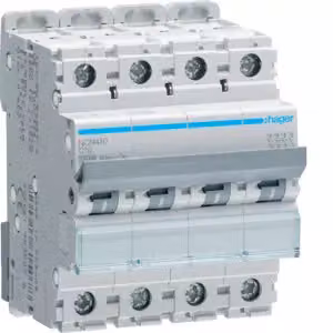 Interruttore automatico a 4 poli, 10 kA, curva C, 10 A, 4 moduli