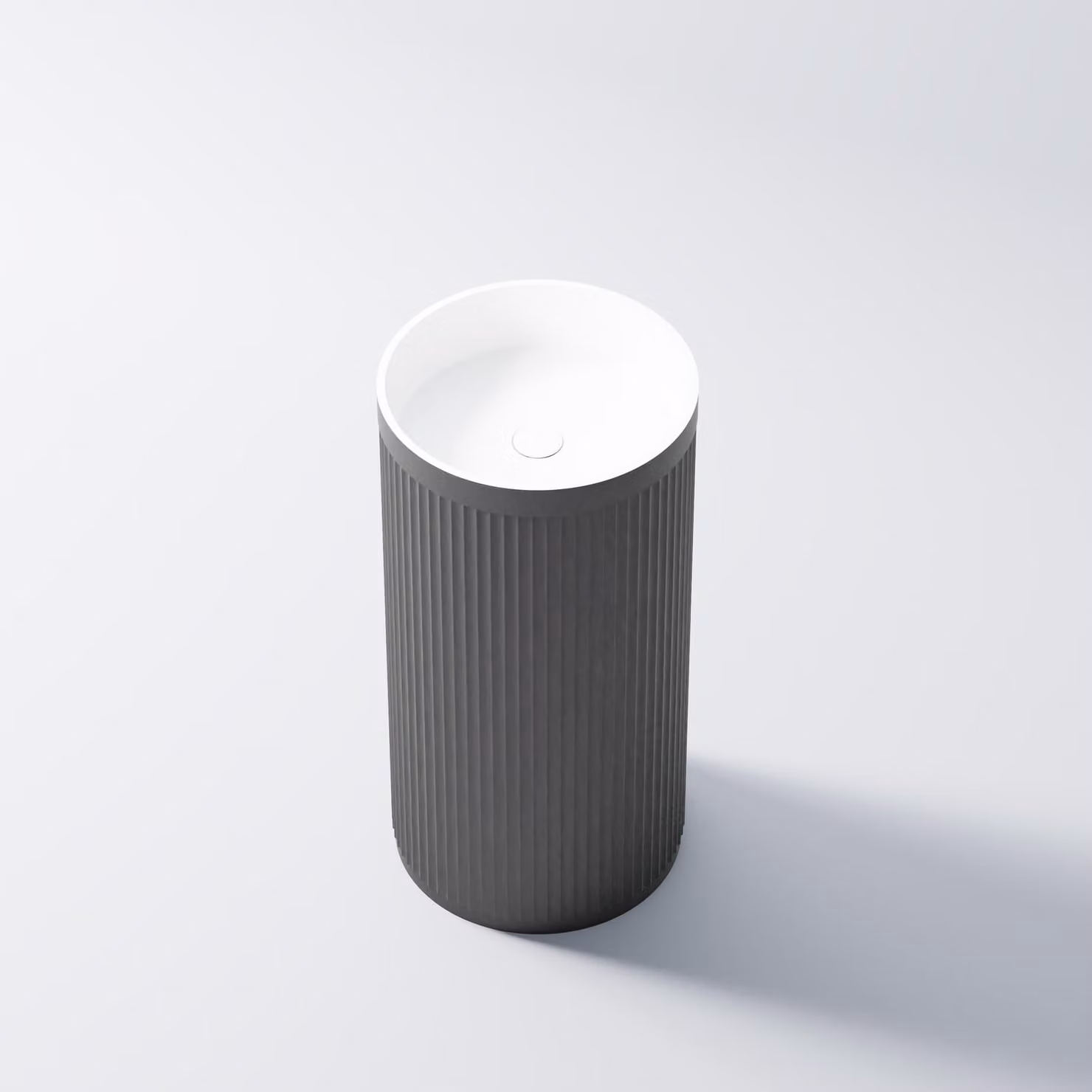 Steinberg Série 740 Lavabo au sol, rond, sans trop-plein, 450x450x900mm, SOLIDSurface, 7406500SW, 7406500SW