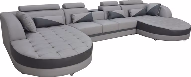 Eck Sofa Polster Couch Sitz Ecke Leder Garnitur Sessel U-Form Wohnlandschaft