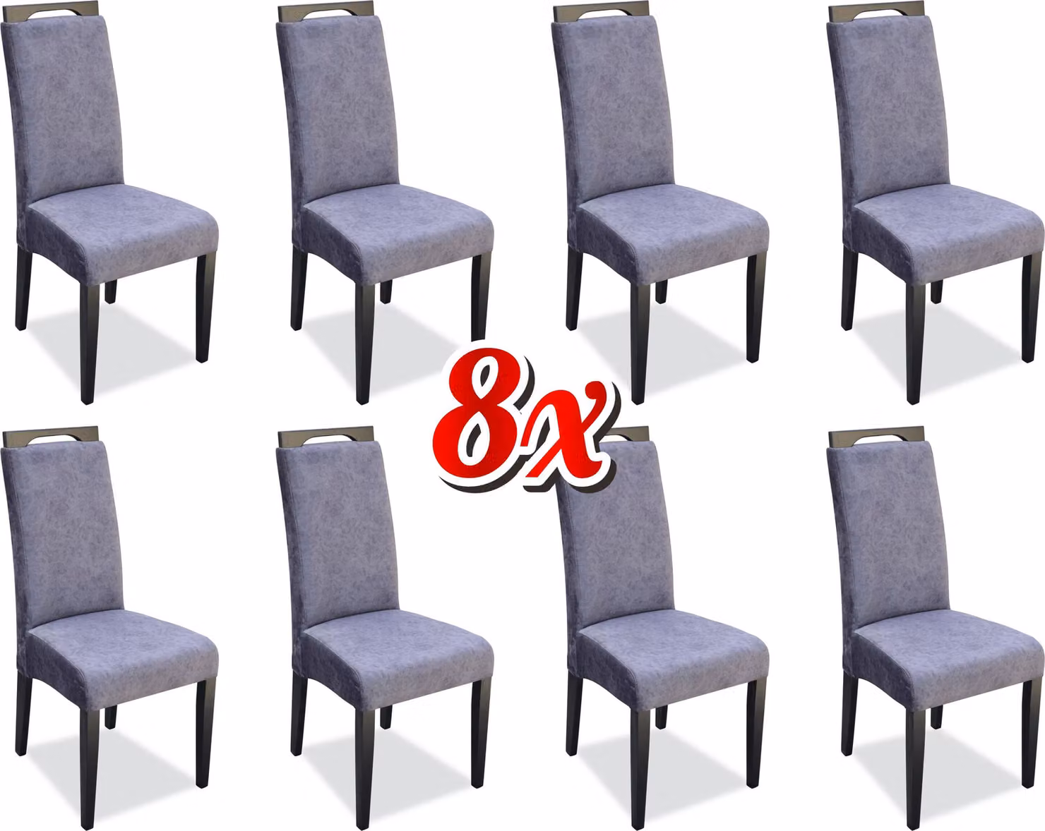 Esszimmer Stühle Stoff Set 8x Sessel Textil Stuhl Designer Holz Polster Möbel