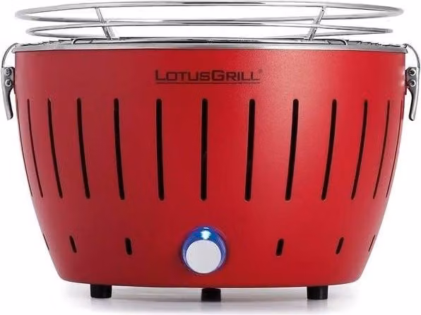 LotusGrill Mini Barbecue a Carbone LOG-RO-280 con Alimentazione USB, Griglia in Acciaio Inox, Colore Rosso – 1