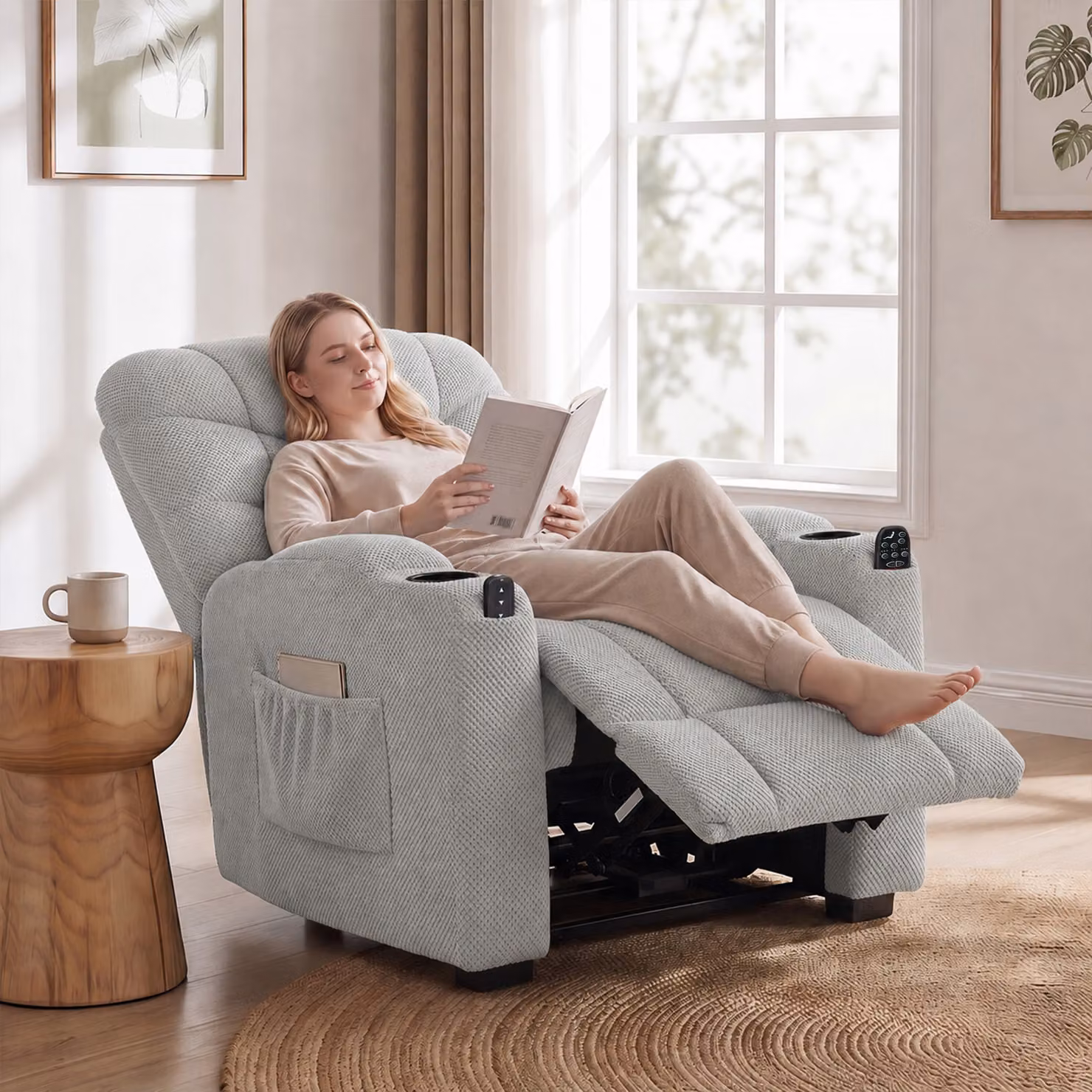 Poltrona Relax Elettrica HOMCOM con Massaggio, Riscaldamento e Funzione Memory, Grigio – 2