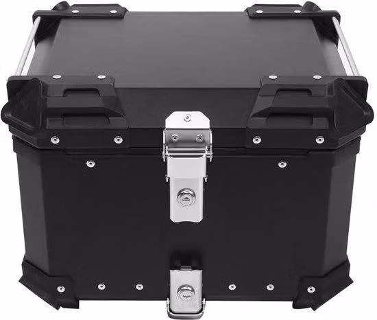 Valigia da moto in alluminio 45 L, nera