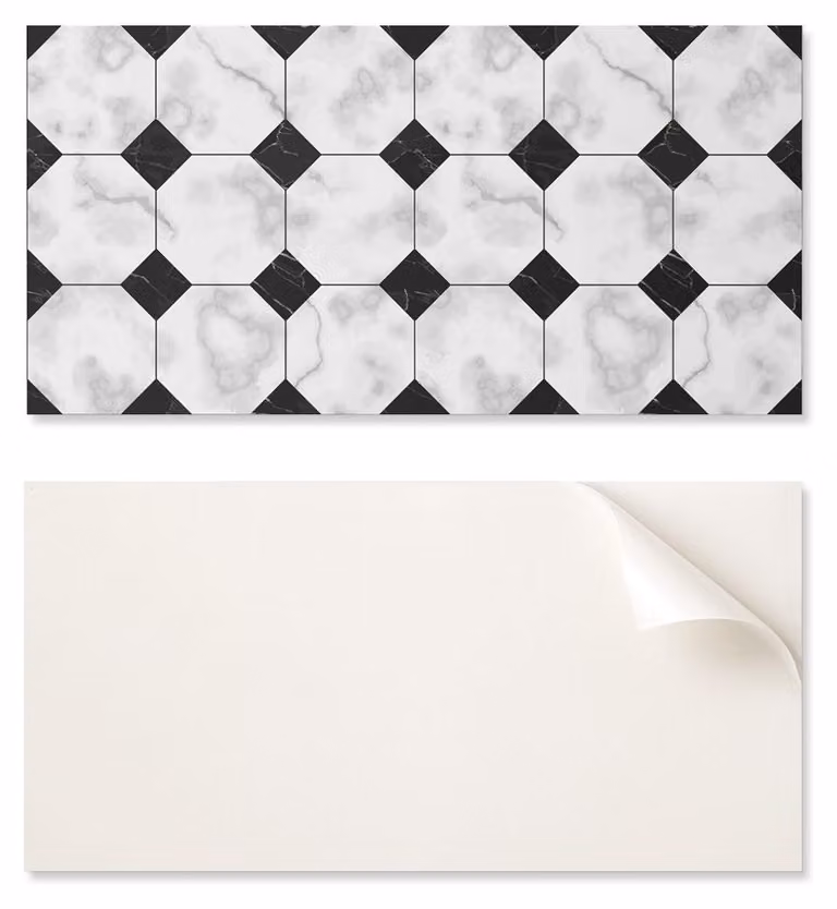 Piastrella in PVC autoadesiva con motivo decorativo, ideale per corridoi, dimensioni 100 x 50 cm, motivo a piastrelle geometriche