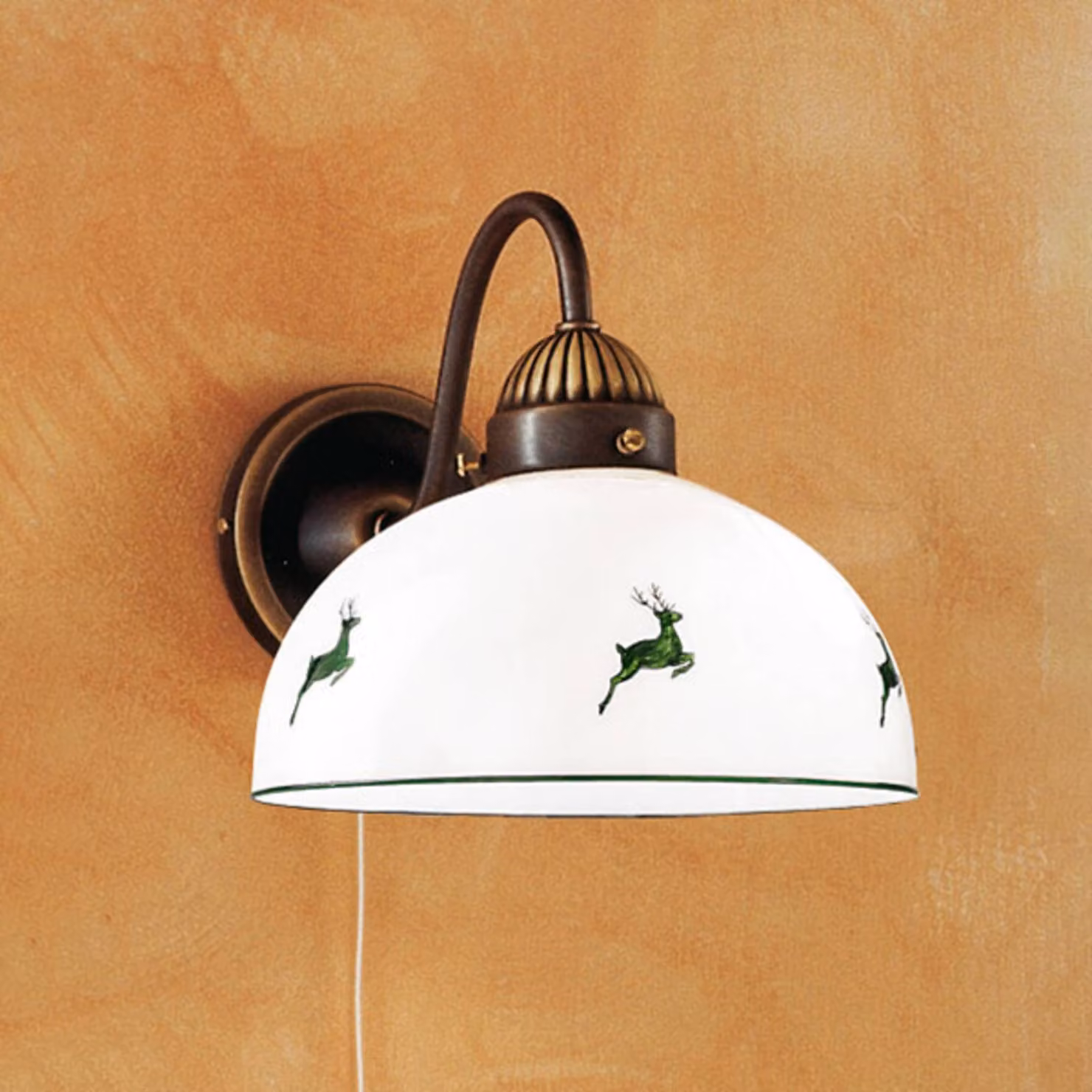 austrolux Applique da parete NONNA, Bronzo / Ottone antico, Soggiorno / Sala da pranzo, Vetro, Moderno, Applique
