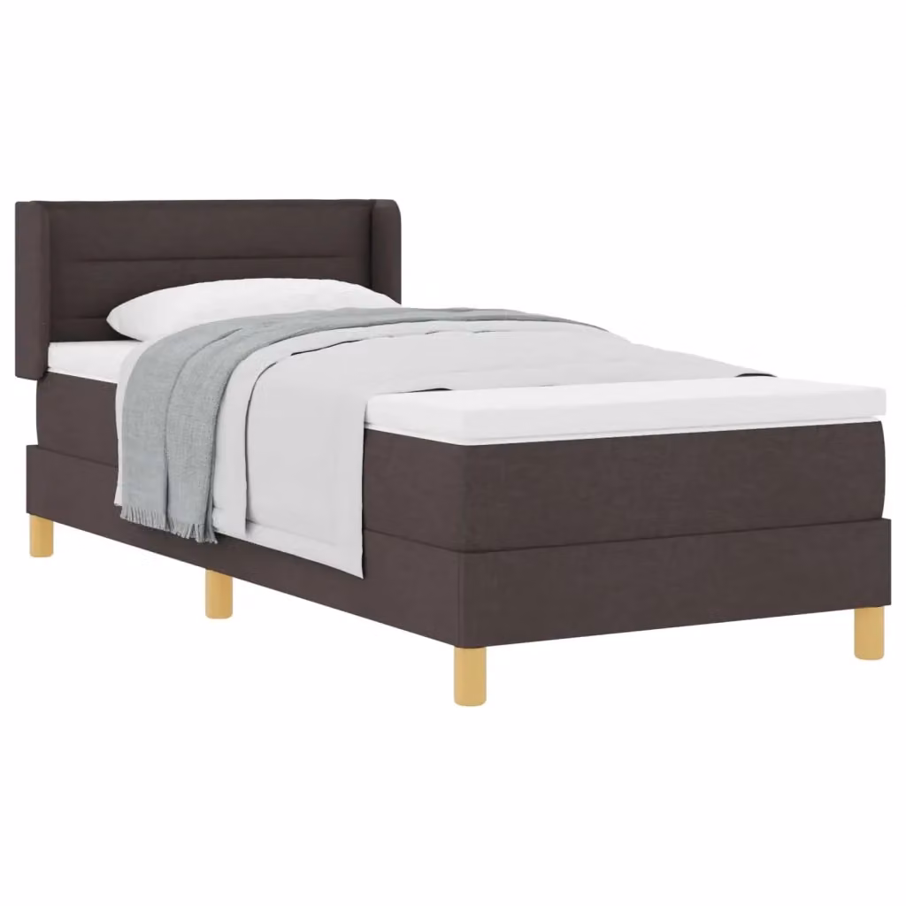 Letto a molle con materasso vidaXL in tessuto marrone moderno L/P: 190 x 90 cm – 2
