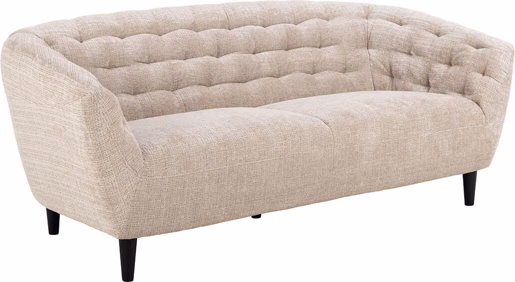 Divano Ria 3 posti in ciniglia beige.