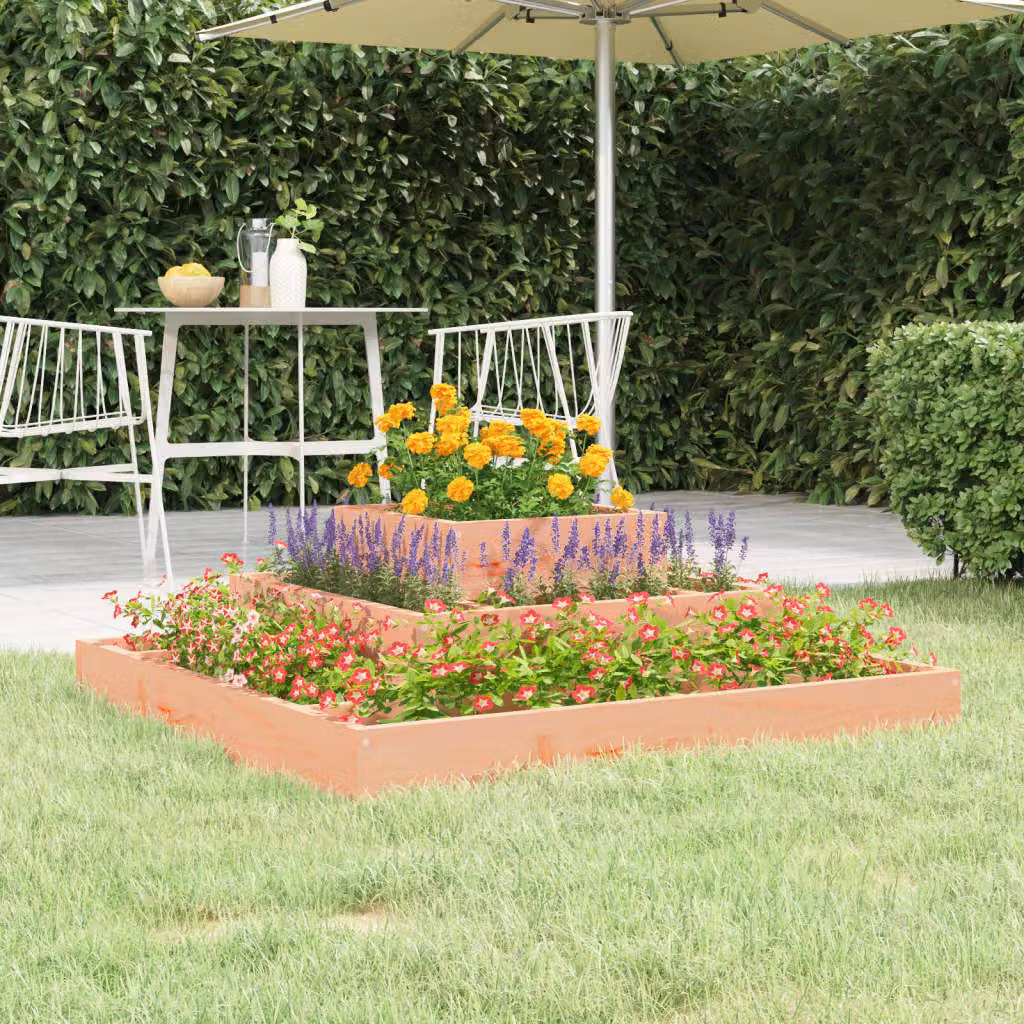 Fioriera vidaXL in legno massello di Douglas marrone L: 80 cm, P: 80 cm, H: 27 cm