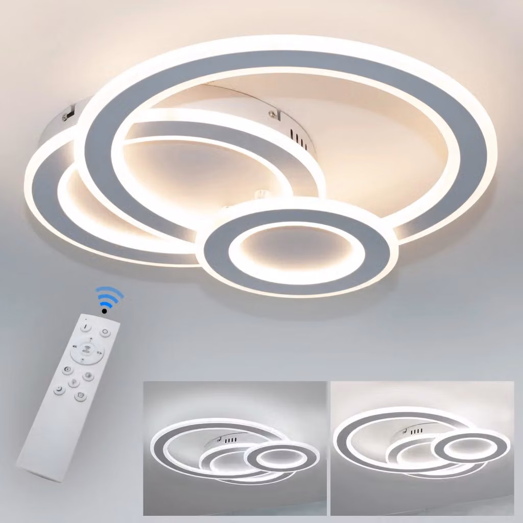 Plafoniera LED CANDY PLANETITALY Bianca, Moderna e Dimmerabile con Telecomando, 105W, 8573lm, Luce CCT Regolabile – 2