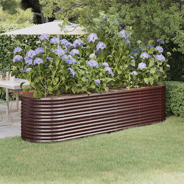 Letto rialzato da giardino vidaXL in acciaio zincato marrone L: 296 cm, P: 80 cm, H: 68 cm