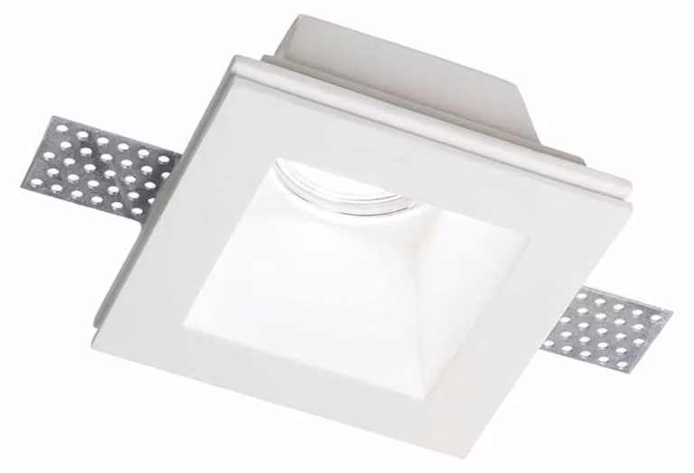 Faretto Ad Incasso Moderno Samba Square Gesso Bianco 1 Luce Gu10 D70Cm