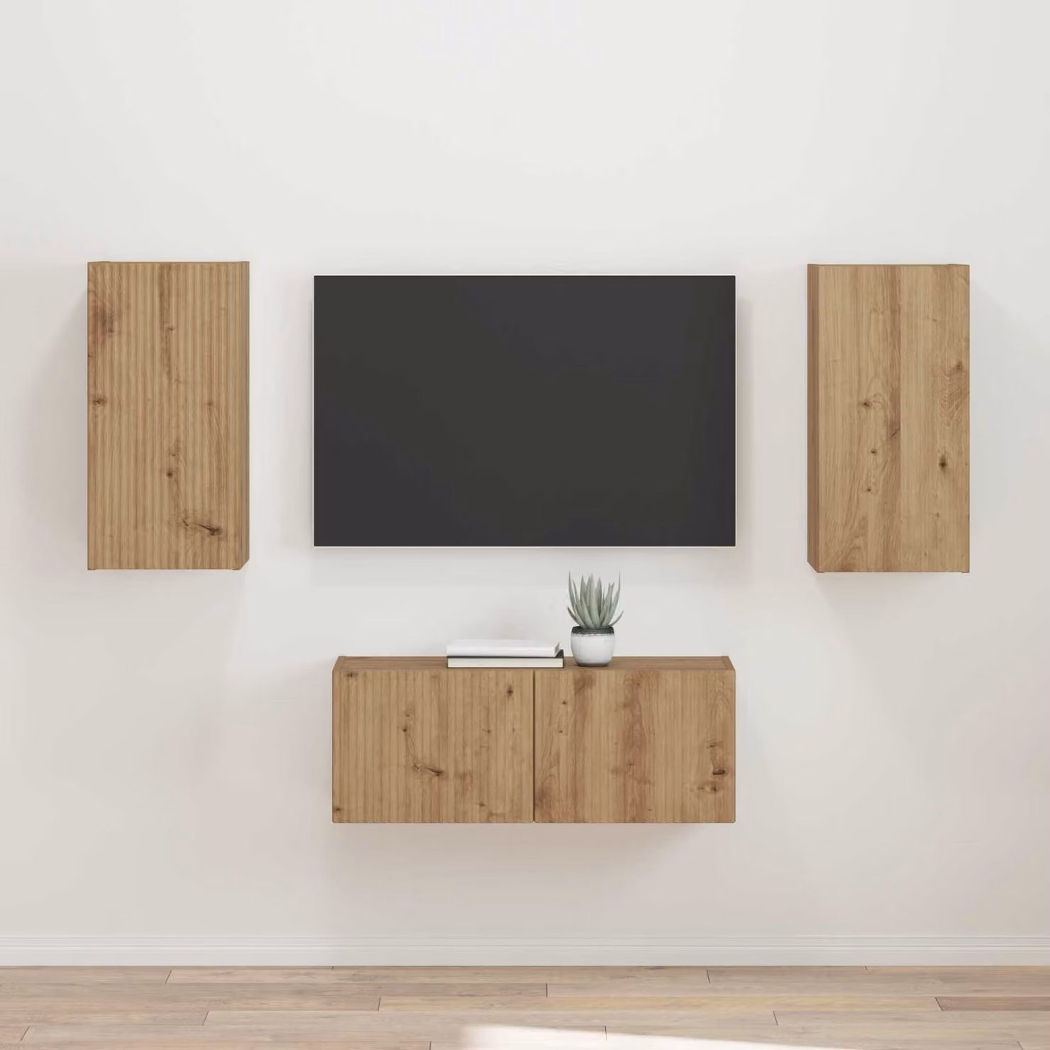 Set di 2 mobili TV moderni vidaXL in legno marrone per soggiorno – 1