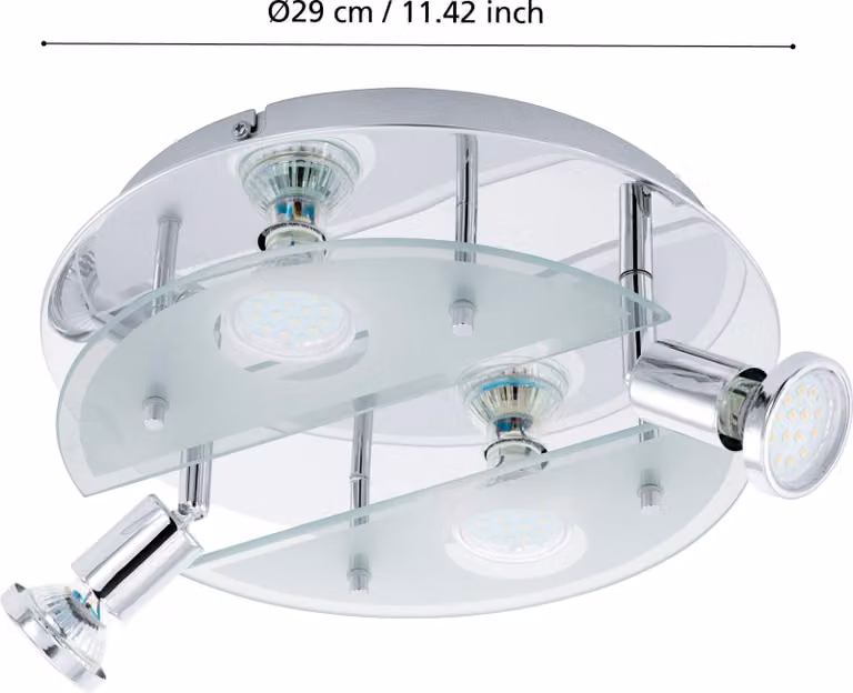 Eglo Dl/4 Gu10-Led Chrom/sat-Klar "cabo 1