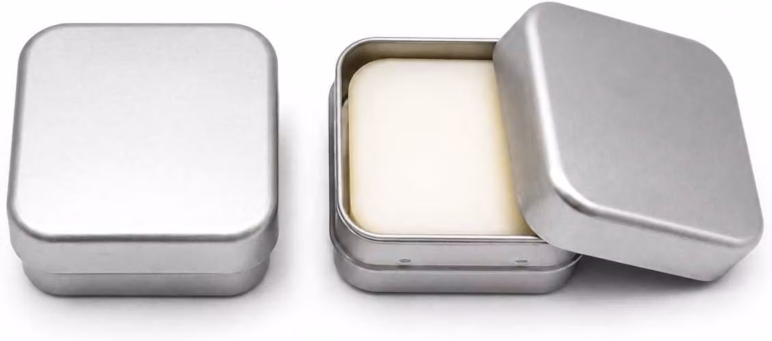 Contenitori per sapone da viaggio, in alluminio, 2 pezzi, dimensioni 79x79x38 mm, con coperchio e griglia di drenaggio, adatti per shampoo solido