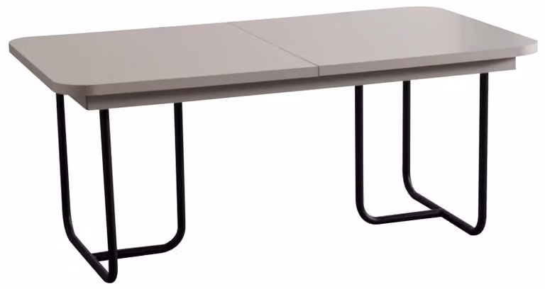 Tavolo da pranzo in stile moderno, colore bianco e nero, nuovo, in legno, quadrato, allungabile