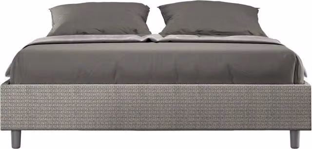 Letto Matrimoniale Azelia con Contenitore e Rete con Alzata Imbottito in Tessuto Grigio L/P/H: 160 x 222 x 39 cm – 1