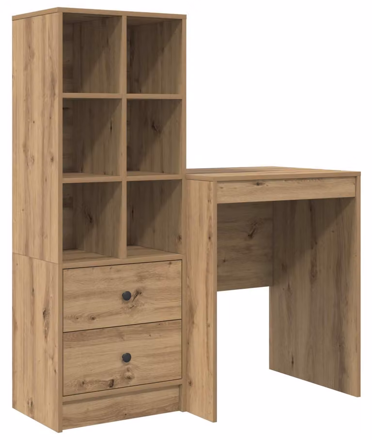 Scrivania con cassetto con lo scaffale 2 pcs Rovere artigianale