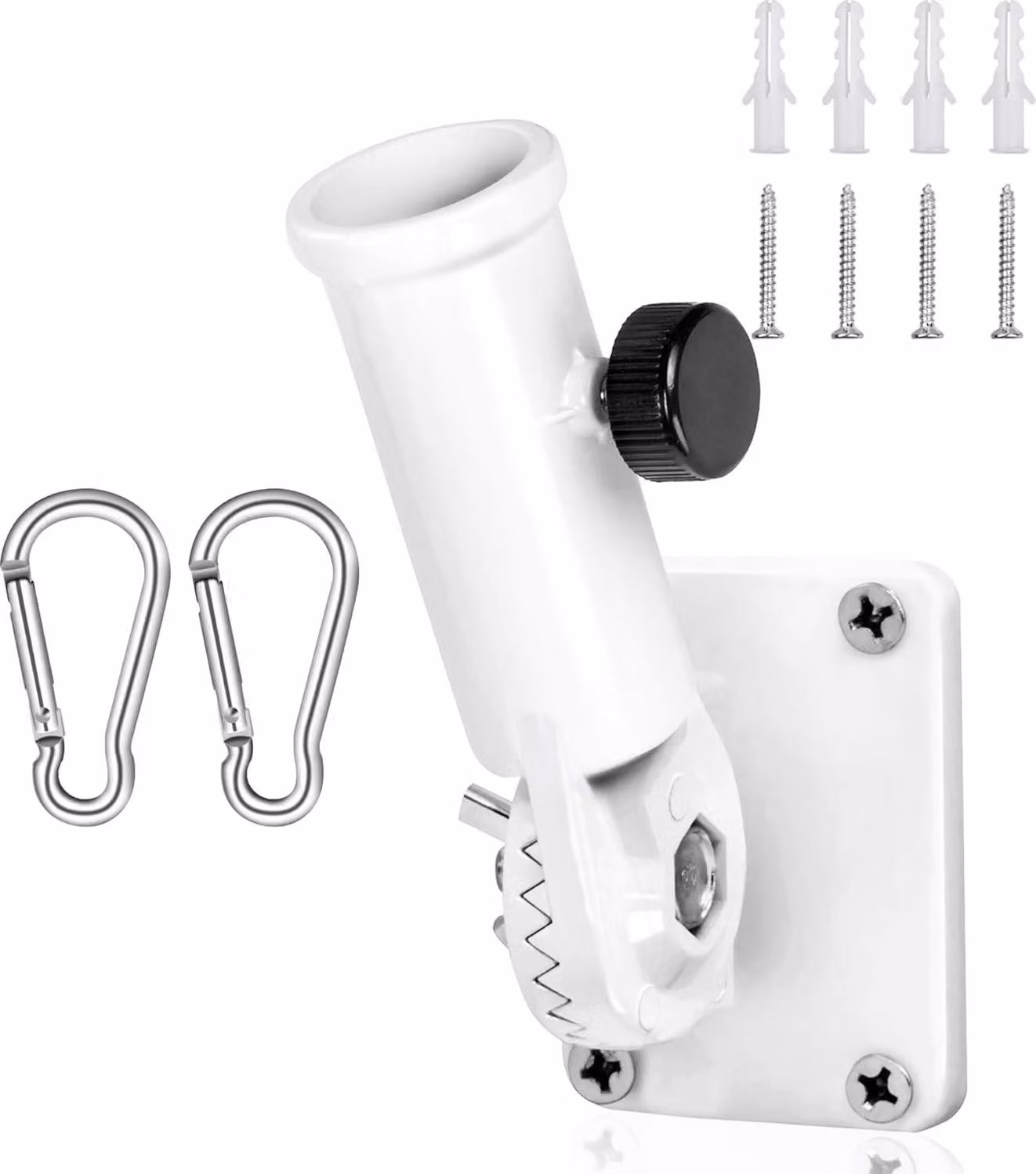 Portabandiera regolabile - Montaggio a parete per giardino e balcone - Bianco