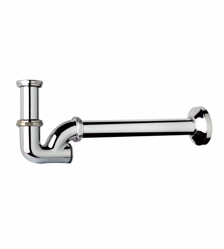 Sifone a "U" 1 1/4" in ottone cromato per bagno