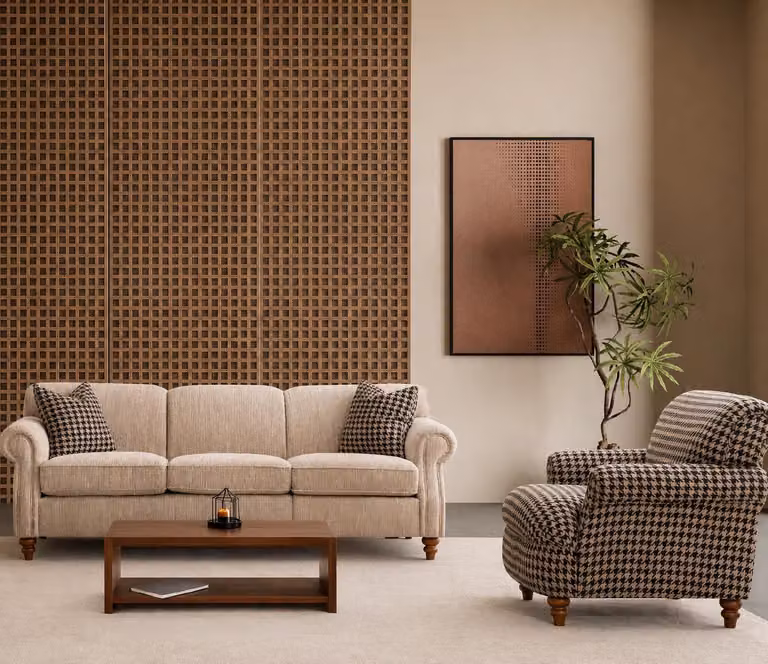 Beiges Sofa set 3-Sitzer Sofa 2-Sitzer Sofa Sessel Wohnzimmer modern