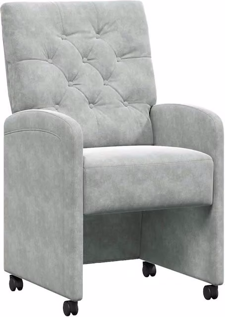Sedie da Pranzo con Ruote 2 pz | Sedie da cucina Grigio chiaro 58 x 67 x 97 cm