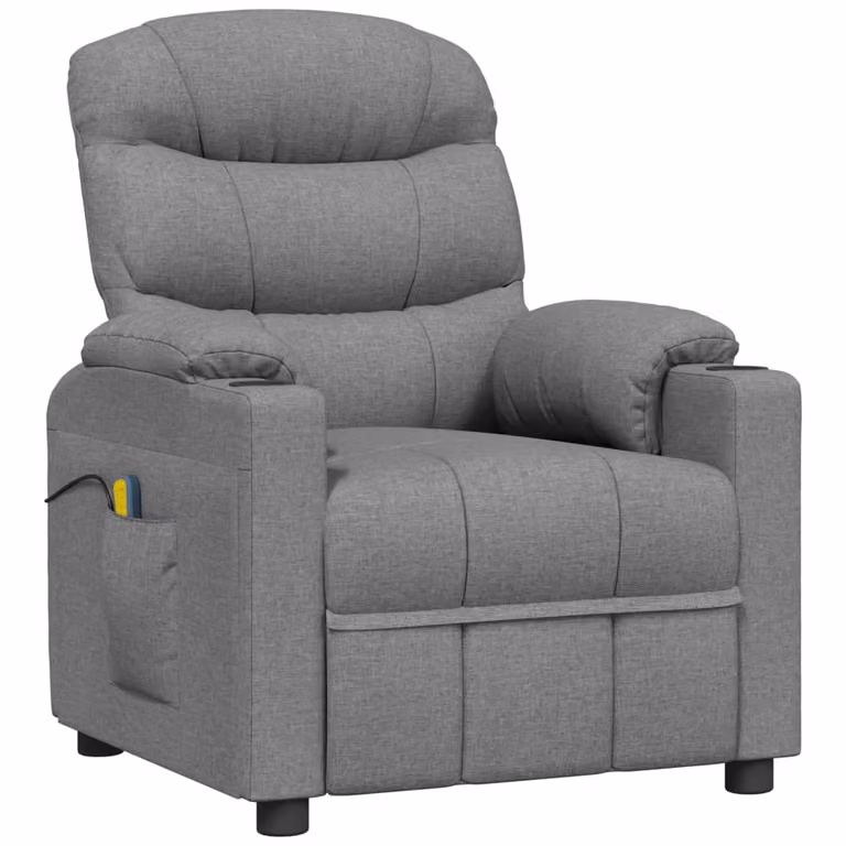Poltrona Massaggiante in Tessuto Grigio Chiaro