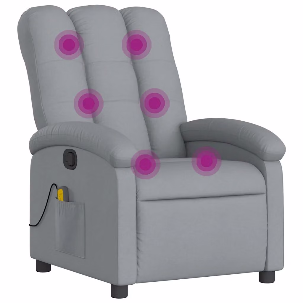Poltrona Reclinabile Relax vidaXL in Tessuto Grigio con Braccioli e Regolazione Manuale – 2