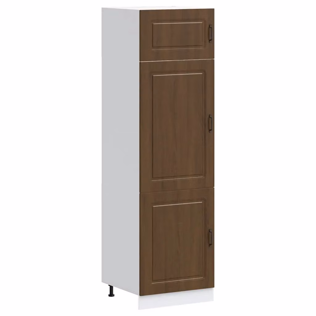 Armadio da Cucina Moderno vidaXL Kalmar in Legno Marrone con Ante a Battente L/P/H: 57 x 3 x 207 cm – 2