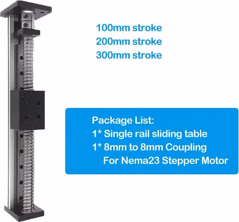 Piattaforma mobile CNC a guida lineare, vite a sfere SFU1605, elevata capacità di carico, tavola scorrevole singola, corsa 200 mm