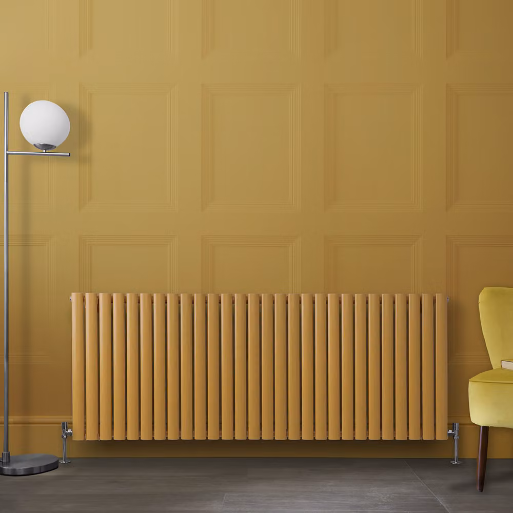 Radiatore di Design Orizzontale Giallo (Autumn Giallo) - 635mm x 1647mm - Pannello Doppio  - Revive