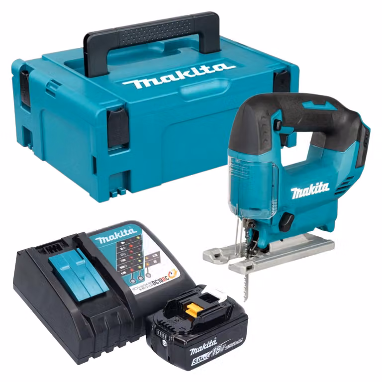 Seghetto alternativo a batteria Makita DJV 186 RT1J 18 V + 1x batteria 5,0 Ah + caricabatterie + Makpac