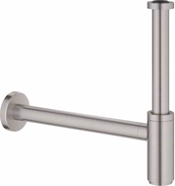 Sifone salvaspazio Grohe per lavabo in ottone grigio spazzolato con attacco 1" 1/4 (32 mm)